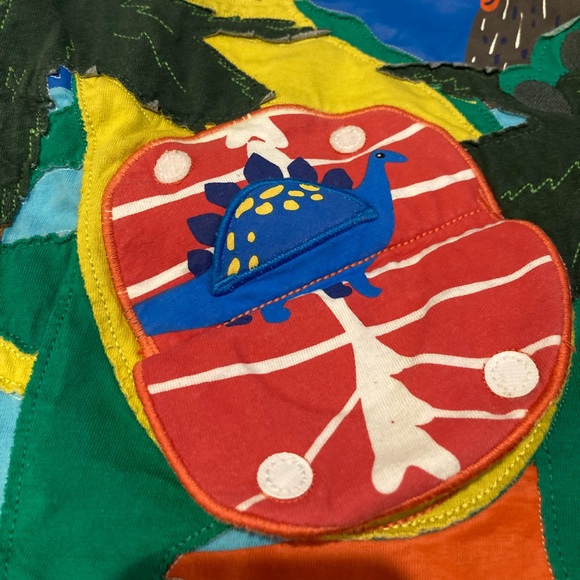 Mini Boden Kids' Double Flap Dinosaur Jersey Top - Picture 3 of 4